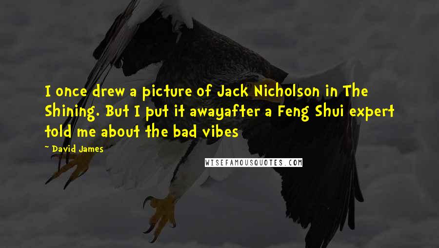 David James Quotes: I once drew a picture of Jack Nicholson in The Shining. But I put it awayafter a Feng Shui expert told me about the bad vibes