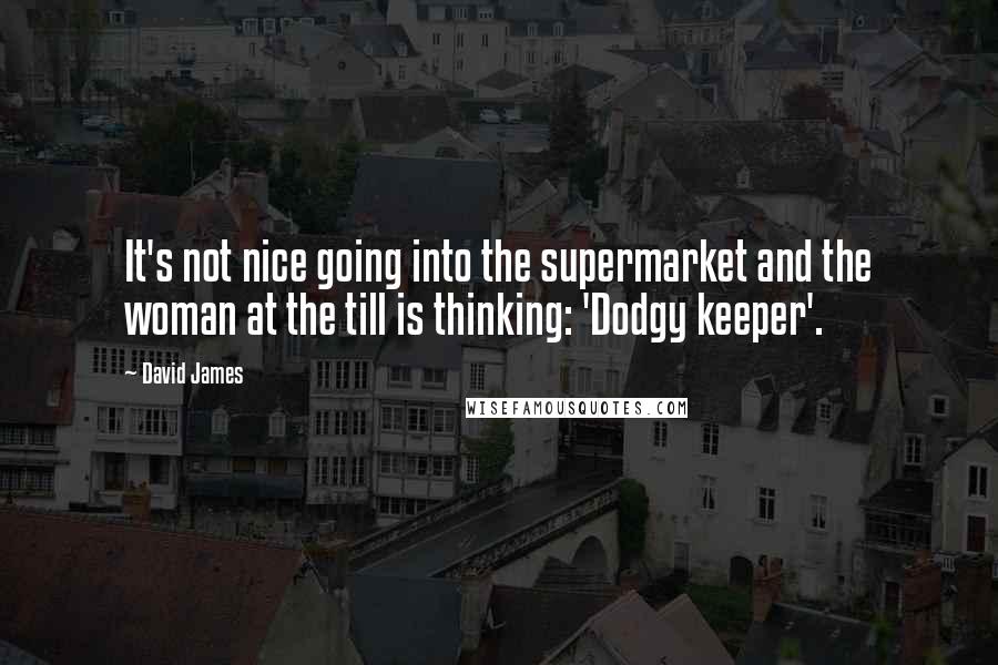 David James Quotes: It's not nice going into the supermarket and the woman at the till is thinking: 'Dodgy keeper'.