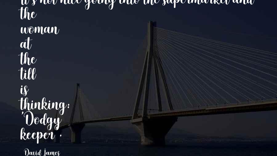 David James Quotes: It's not nice going into the supermarket and the woman at the till is thinking: 'Dodgy keeper'.