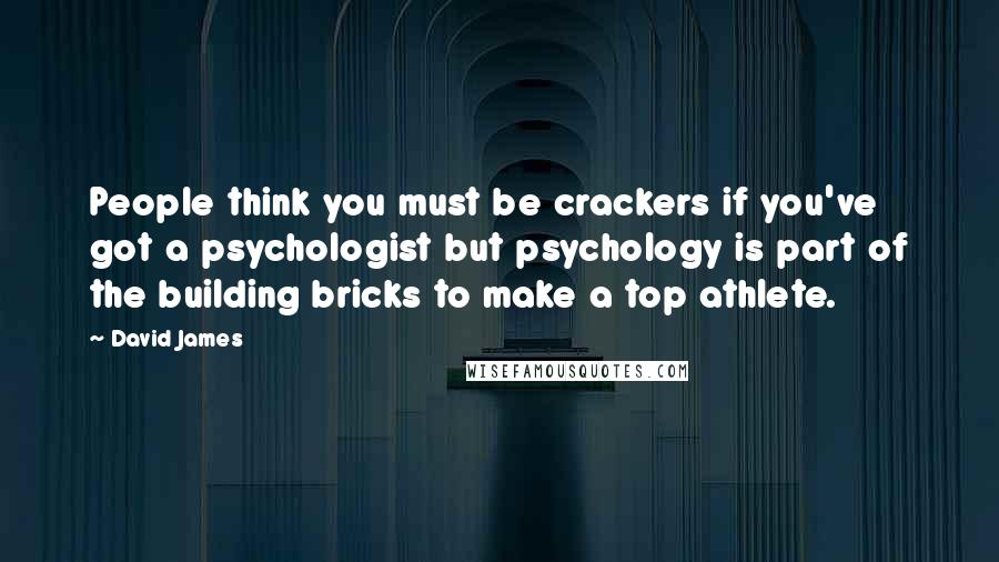 David James Quotes: People think you must be crackers if you've got a psychologist but psychology is part of the building bricks to make a top athlete.