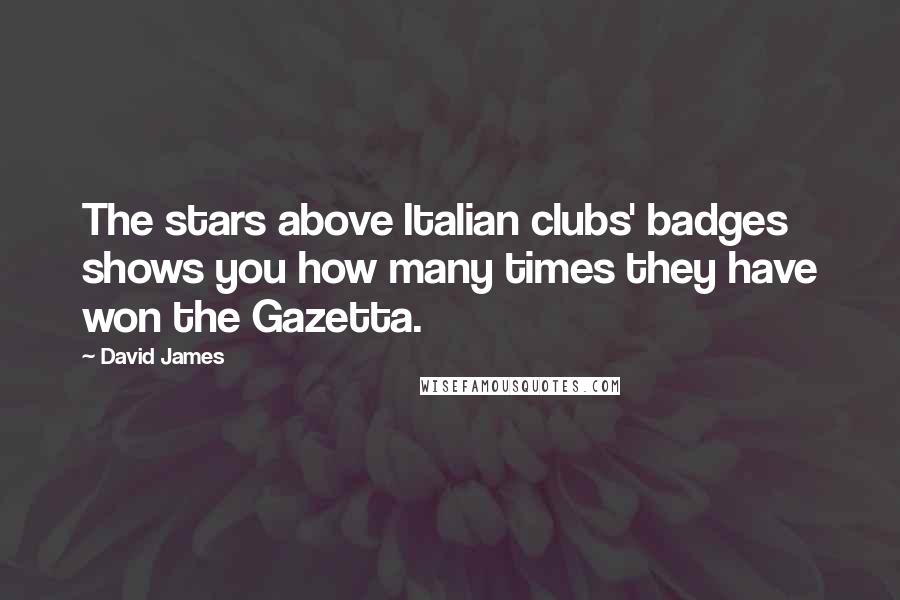 David James Quotes: The stars above Italian clubs' badges shows you how many times they have won the Gazetta.