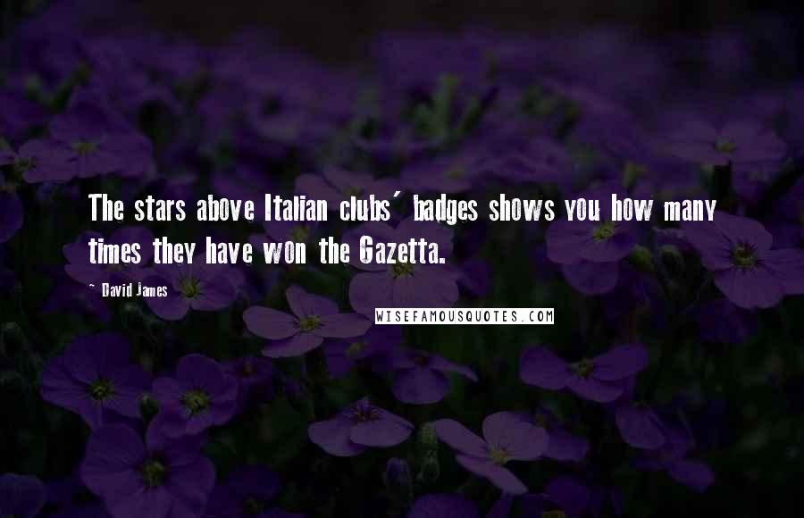 David James Quotes: The stars above Italian clubs' badges shows you how many times they have won the Gazetta.