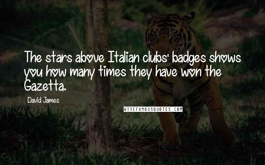 David James Quotes: The stars above Italian clubs' badges shows you how many times they have won the Gazetta.