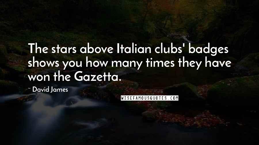 David James Quotes: The stars above Italian clubs' badges shows you how many times they have won the Gazetta.