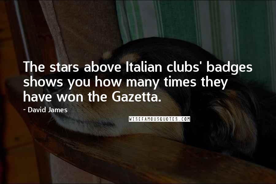 David James Quotes: The stars above Italian clubs' badges shows you how many times they have won the Gazetta.