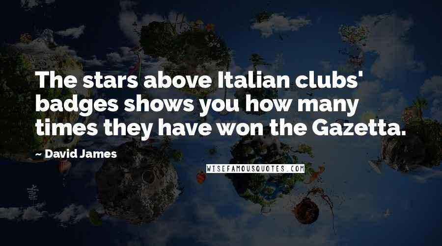 David James Quotes: The stars above Italian clubs' badges shows you how many times they have won the Gazetta.