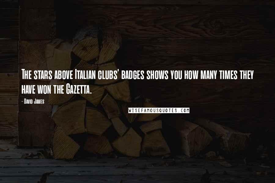 David James Quotes: The stars above Italian clubs' badges shows you how many times they have won the Gazetta.