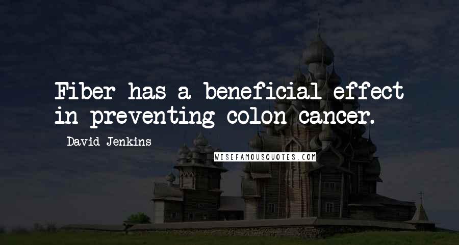 David Jenkins Quotes: Fiber has a beneficial effect in preventing colon cancer.