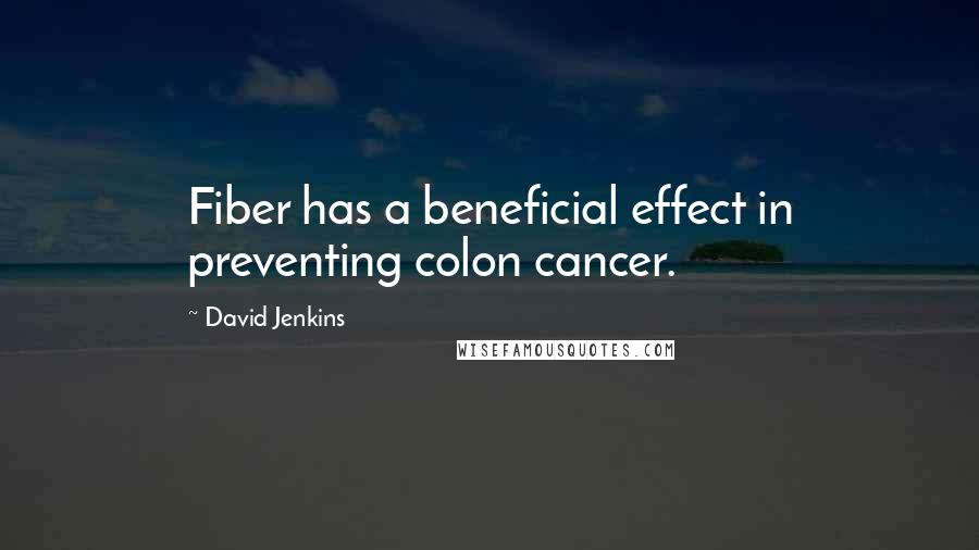 David Jenkins Quotes: Fiber has a beneficial effect in preventing colon cancer.