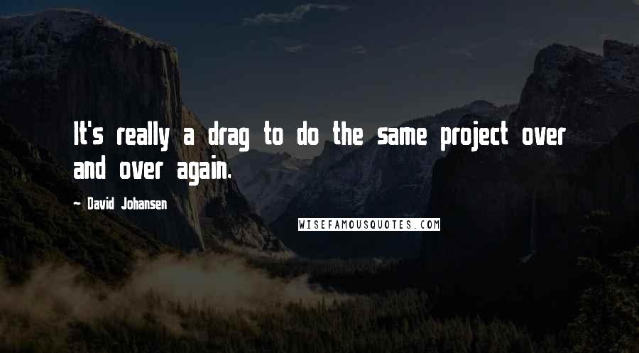 David Johansen Quotes: It's really a drag to do the same project over and over again.