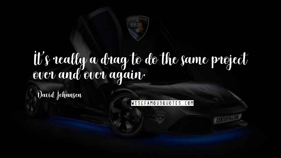David Johansen Quotes: It's really a drag to do the same project over and over again.