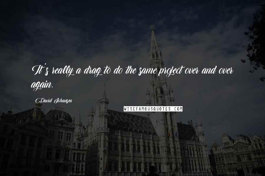 David Johansen Quotes: It's really a drag to do the same project over and over again.