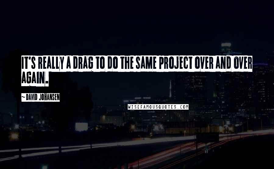 David Johansen Quotes: It's really a drag to do the same project over and over again.