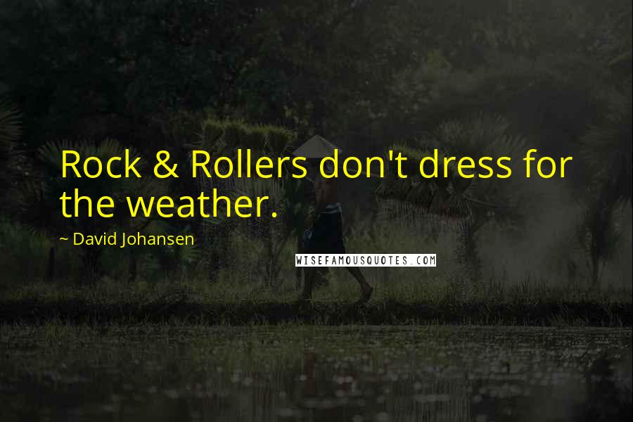 David Johansen Quotes: Rock & Rollers don't dress for the weather.