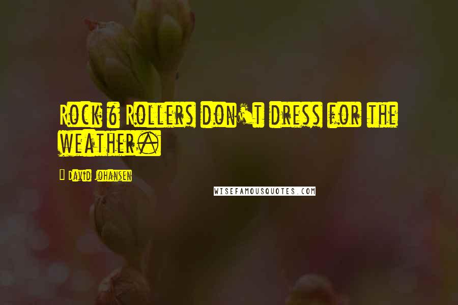 David Johansen Quotes: Rock & Rollers don't dress for the weather.