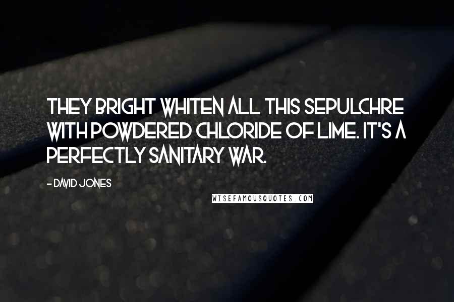 David Jones Quotes: They bright whiten all this sepulchre with powdered chloride of lime. It's a perfectly sanitary war.