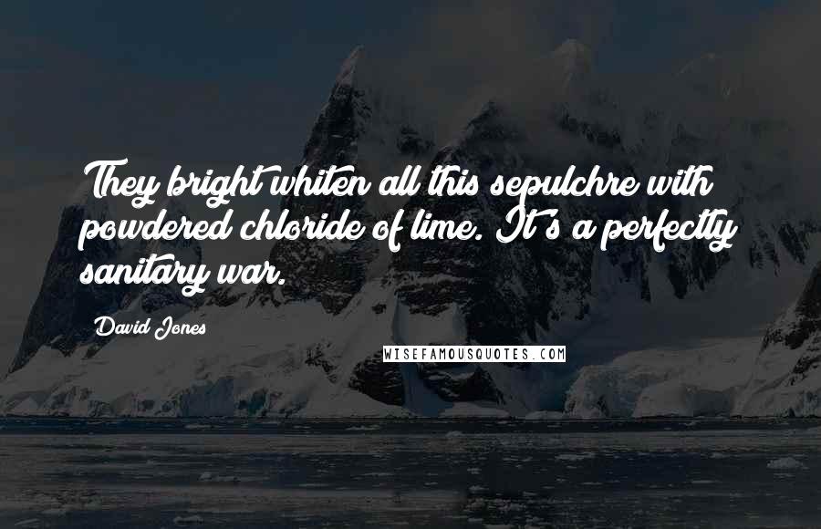 David Jones Quotes: They bright whiten all this sepulchre with powdered chloride of lime. It's a perfectly sanitary war.