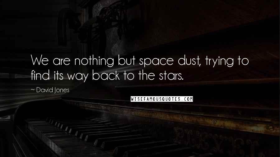 David Jones Quotes: We are nothing but space dust, trying to find its way back to the stars.