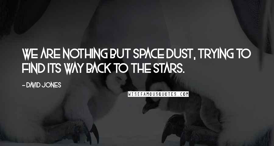 David Jones Quotes: We are nothing but space dust, trying to find its way back to the stars.