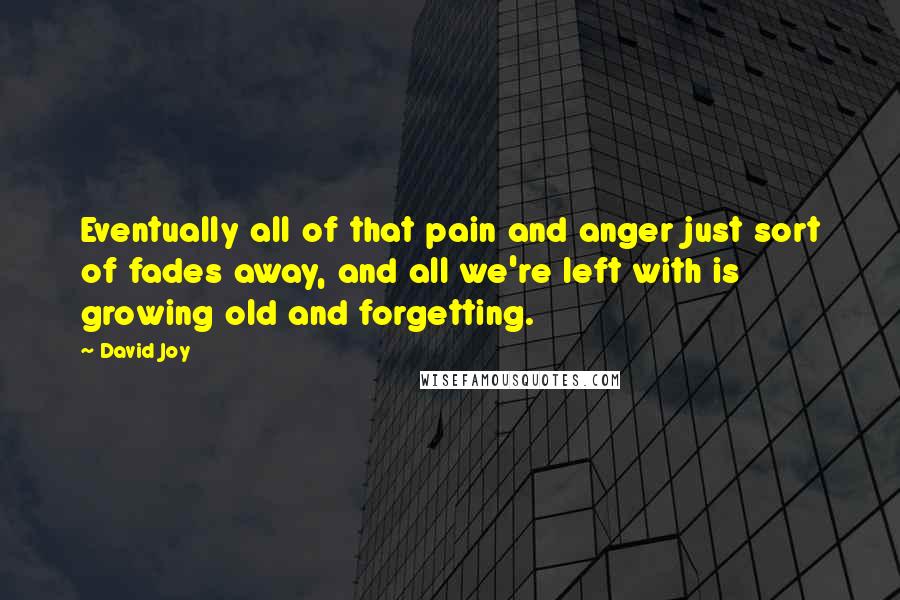 David Joy Quotes: Eventually all of that pain and anger just sort of fades away, and all we're left with is growing old and forgetting.