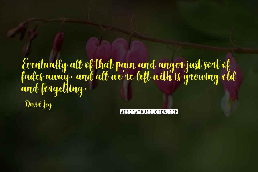 David Joy Quotes: Eventually all of that pain and anger just sort of fades away, and all we're left with is growing old and forgetting.