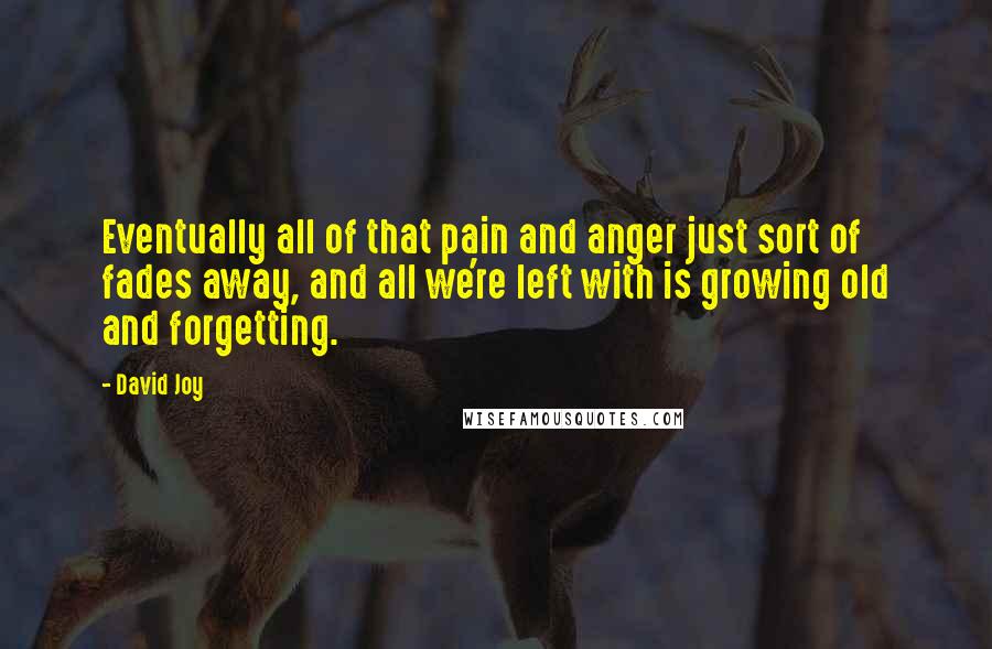 David Joy Quotes: Eventually all of that pain and anger just sort of fades away, and all we're left with is growing old and forgetting.