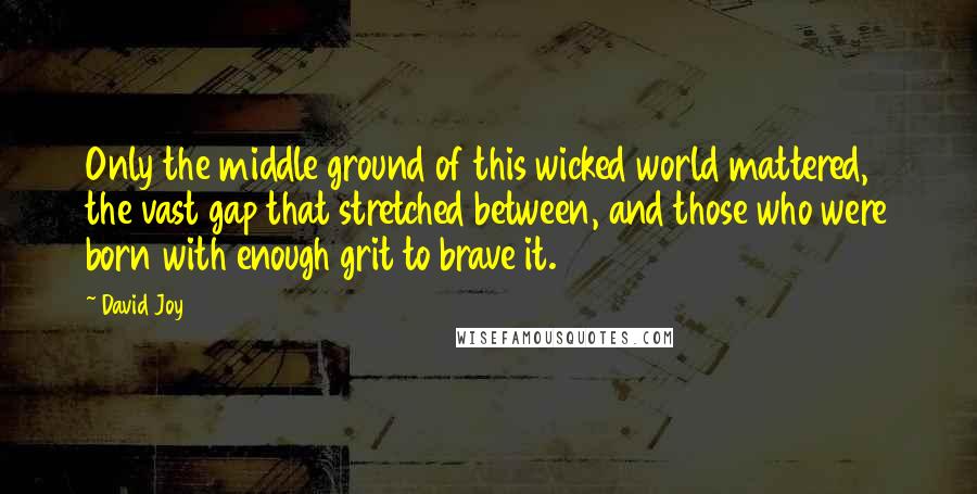 David Joy Quotes: Only the middle ground of this wicked world mattered, the vast gap that stretched between, and those who were born with enough grit to brave it.