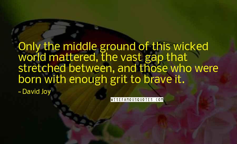 David Joy Quotes: Only the middle ground of this wicked world mattered, the vast gap that stretched between, and those who were born with enough grit to brave it.