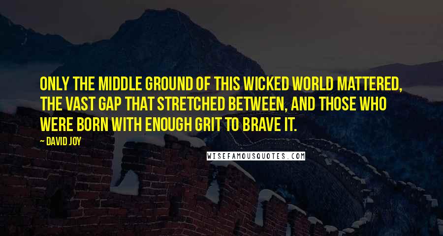 David Joy Quotes: Only the middle ground of this wicked world mattered, the vast gap that stretched between, and those who were born with enough grit to brave it.