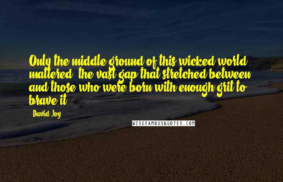 David Joy Quotes: Only the middle ground of this wicked world mattered, the vast gap that stretched between, and those who were born with enough grit to brave it.