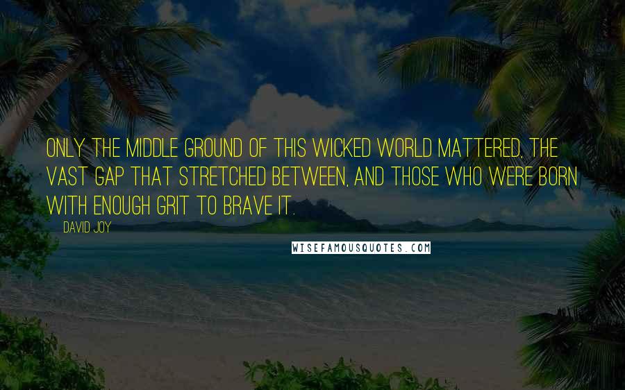 David Joy Quotes: Only the middle ground of this wicked world mattered, the vast gap that stretched between, and those who were born with enough grit to brave it.