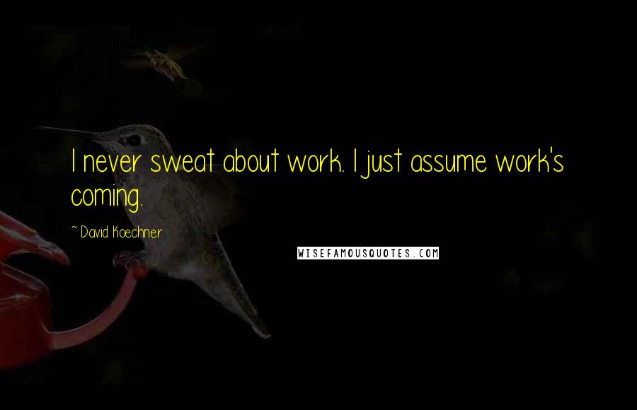 David Koechner Quotes: I never sweat about work. I just assume work's coming.