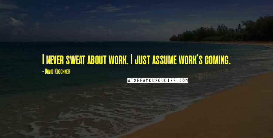 David Koechner Quotes: I never sweat about work. I just assume work's coming.