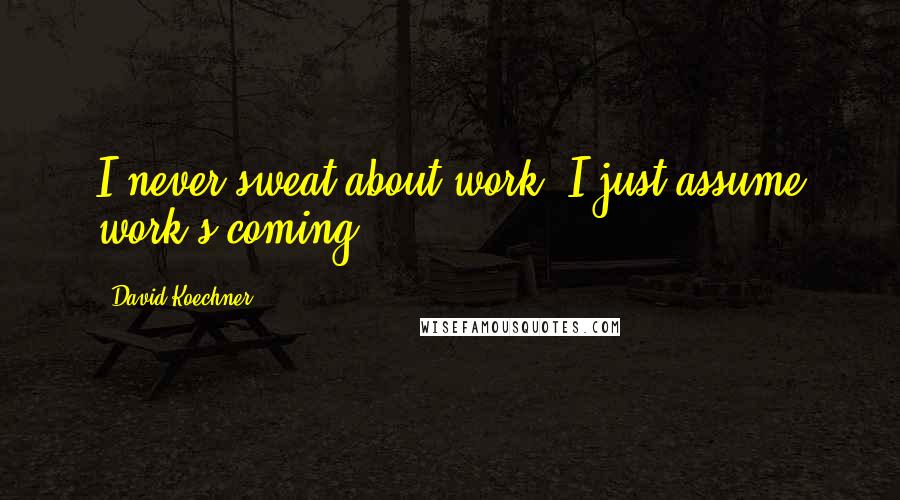 David Koechner Quotes: I never sweat about work. I just assume work's coming.