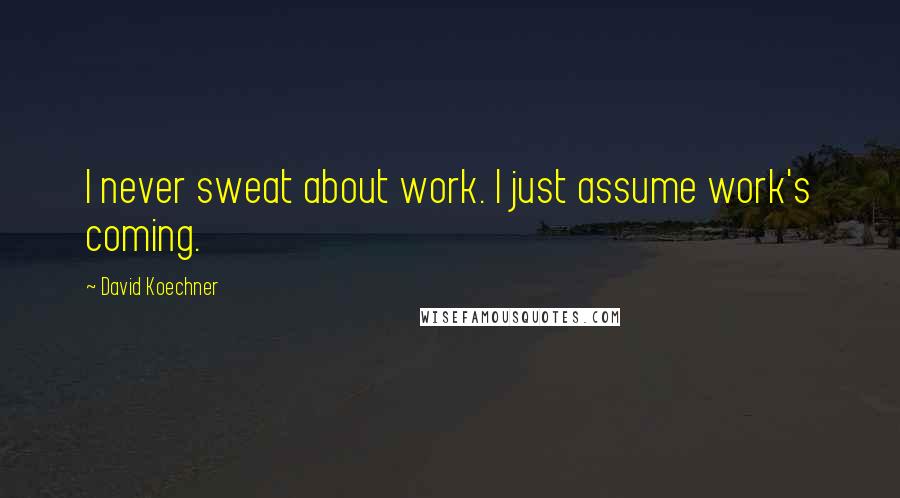 David Koechner Quotes: I never sweat about work. I just assume work's coming.