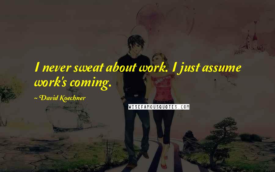 David Koechner Quotes: I never sweat about work. I just assume work's coming.