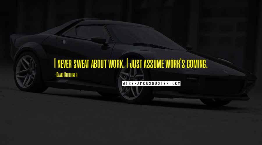 David Koechner Quotes: I never sweat about work. I just assume work's coming.