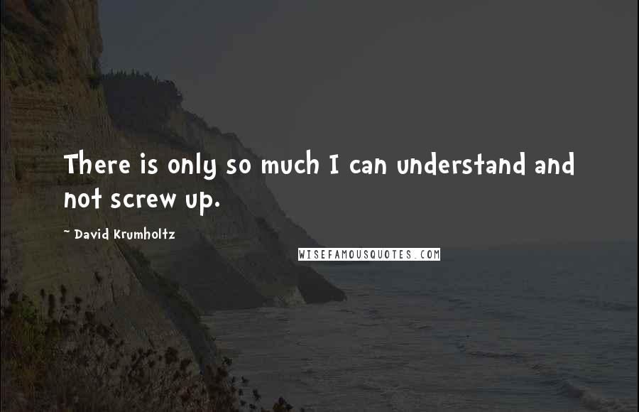 David Krumholtz Quotes: There is only so much I can understand and not screw up.