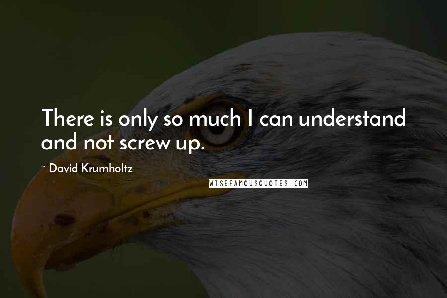 David Krumholtz Quotes: There is only so much I can understand and not screw up.