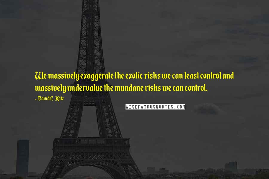 David L. Katz Quotes: We massively exaggerate the exotic risks we can least control and massively undervalue the mundane risks we can control.