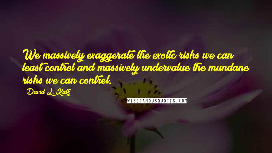 David L. Katz Quotes: We massively exaggerate the exotic risks we can least control and massively undervalue the mundane risks we can control.
