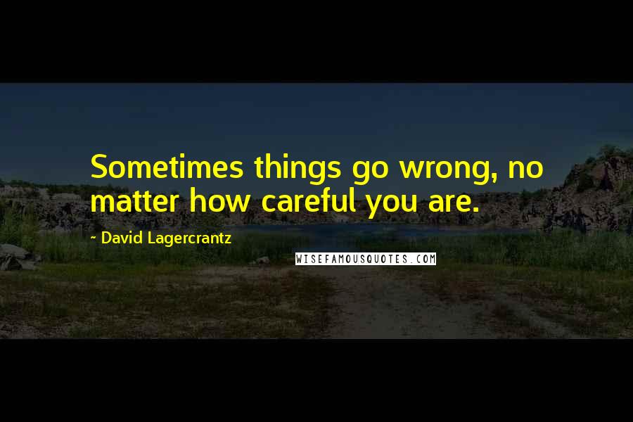 David Lagercrantz Quotes: Sometimes things go wrong, no matter how careful you are.