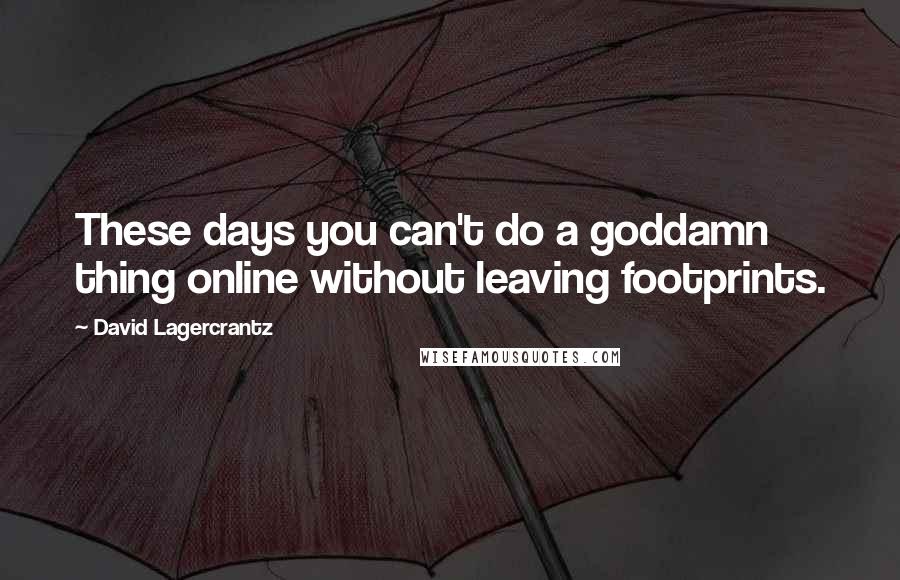David Lagercrantz Quotes: These days you can't do a goddamn thing online without leaving footprints.