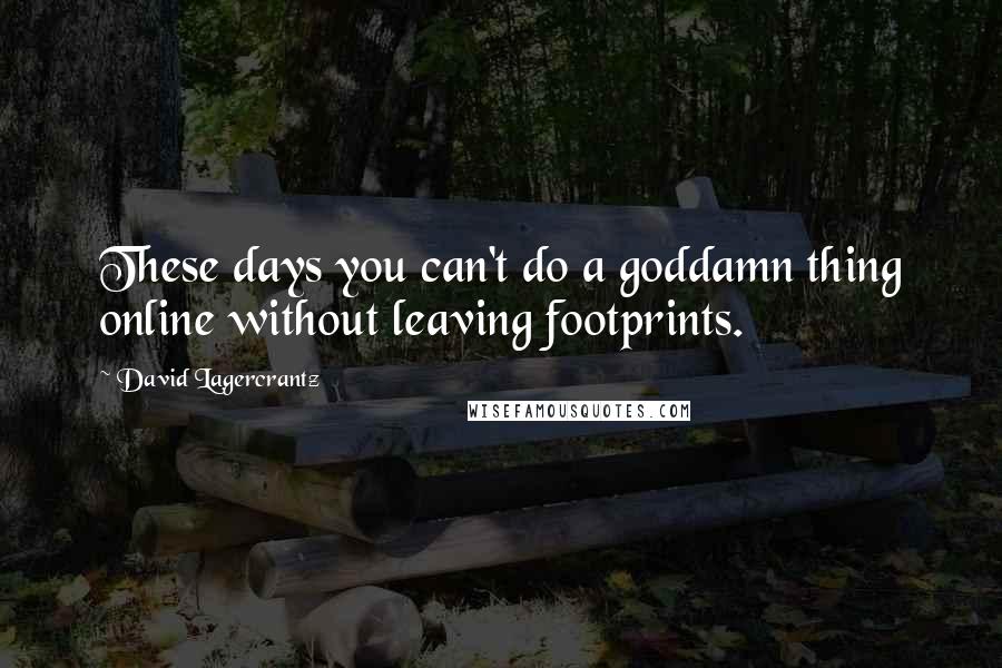 David Lagercrantz Quotes: These days you can't do a goddamn thing online without leaving footprints.
