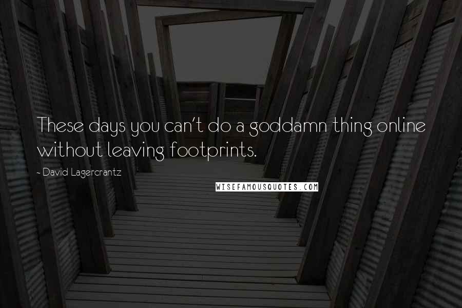 David Lagercrantz Quotes: These days you can't do a goddamn thing online without leaving footprints.