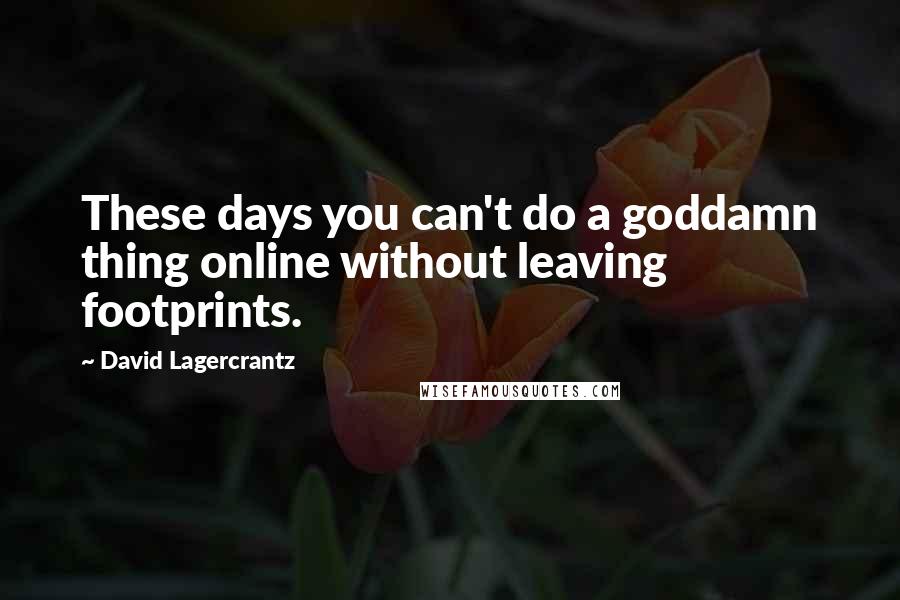 David Lagercrantz Quotes: These days you can't do a goddamn thing online without leaving footprints.