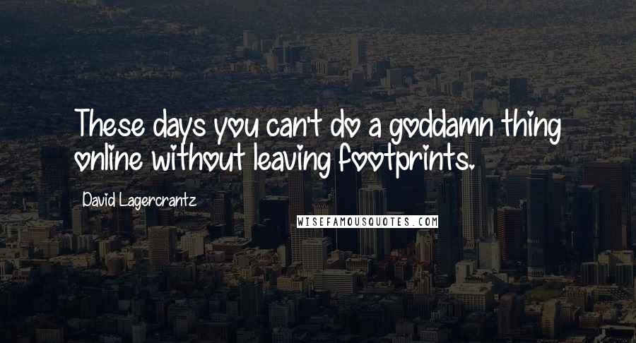David Lagercrantz Quotes: These days you can't do a goddamn thing online without leaving footprints.