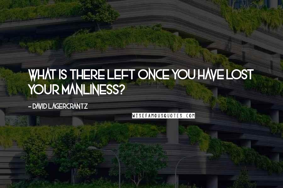 David Lagercrantz Quotes: What is there left once you have lost your manliness?