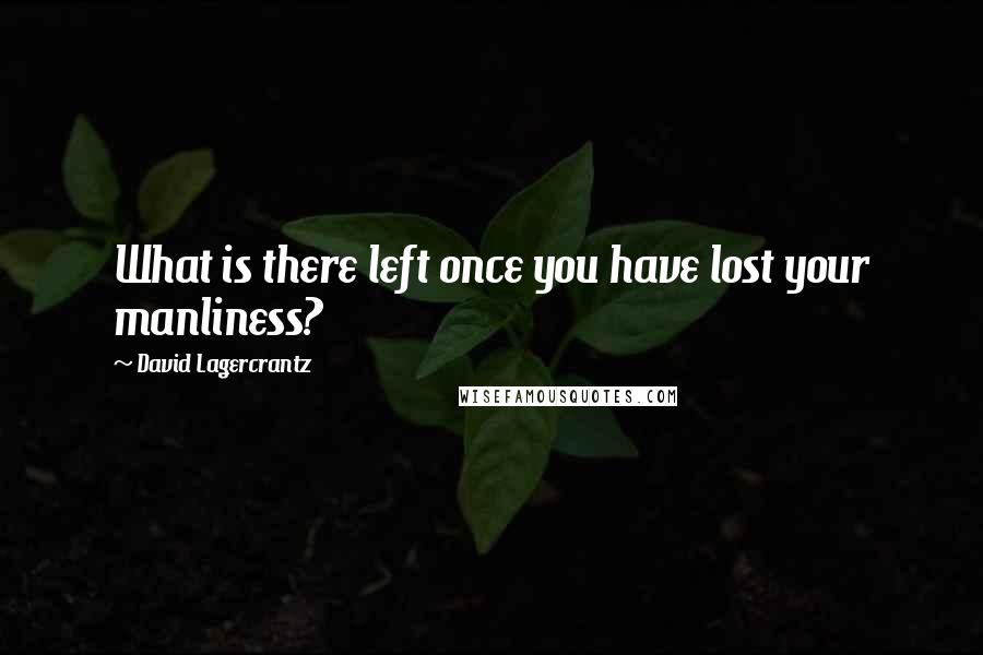 David Lagercrantz Quotes: What is there left once you have lost your manliness?