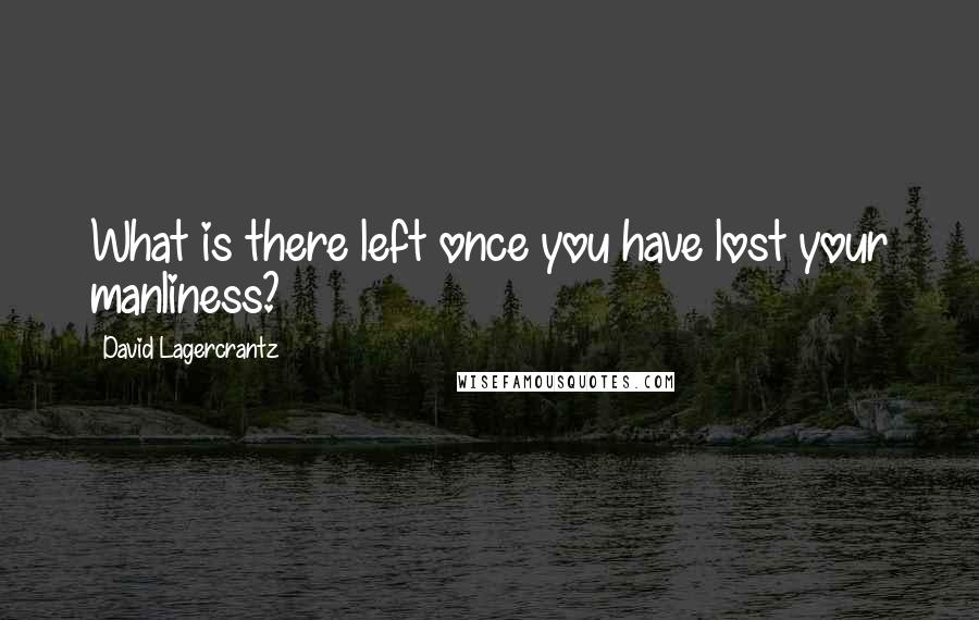 David Lagercrantz Quotes: What is there left once you have lost your manliness?